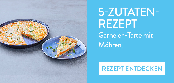 5-Zutaten-Rezept: Garnelen-Tarte mit Möhren