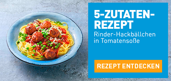 5-Zutaten-Rezept: Rinder-Hackbällchen in Tomatensoße