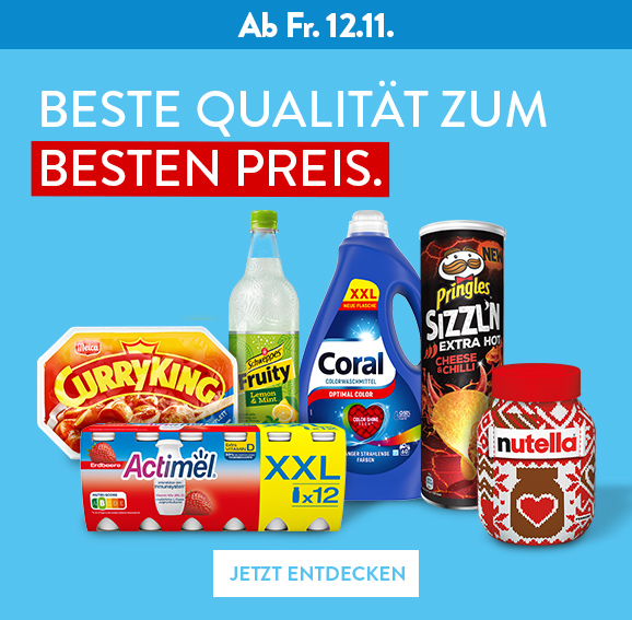 Verschiedene Marken-Artikel z.B., Actimel XXL oder Pringles Sizzl'n extra hot, ab Fr. 12.11.