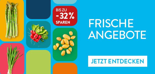 Frische Angebote, z. B. kleine Speisekartoffeln, Lauchzwiebeln, Radieschen und mehr. Bis zu -32% sparen. Jetzt entdecken.
