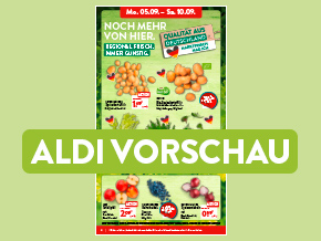 Titelblatt FOOD des Online Prospekt ALDI VORSCHAU mit den Angeboten ab Mo. 05.09.