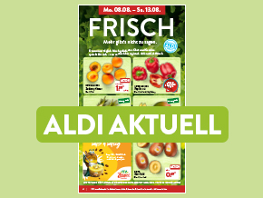 Titelblatt FOOD des Online Prospekt ALDI AKTUELL mit den Angeboten ab Mo. 08.08.