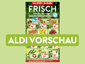 Titelblatt FOOD des Online Prospekt ALDI VORSCHAU mit den Angeboten ab Mo. 01.08.