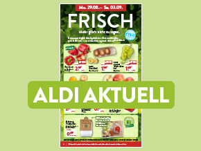Titelblatt FOOD des Online Prospekt ALDI AKTUELL mit den Angeboten ab Mo. 29.08.